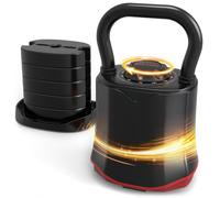 HXD-ERGO Kettlebell Ajustable 6-en-1 (3-18 kg), Poids Réglable Rapide, Large Poignée Ergonomique, Kettlebell Compacte pour Entraînement à Domicile