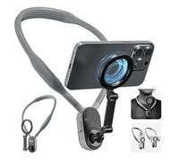 HXDKJSO Support de Cou magnétique en Silicone TELESIN for iPhone 15, 14, 13, 12, 11, Samsung, Accessoires(Grey Remote Set)