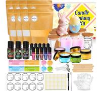 HXDZFX Ensemble de Bougies de Bricolage, Kit de Bougies Bricolage pour Adultes, Kit Fabrication Bougie - 2000g Cire de Soja pour Bougie, 10 Colorant, 14 kits de Moulage, 3 Huiles Essentielles