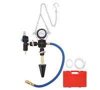 Hxenotropy Kit de remplissage de liquide de refroidissement, kit d’essai de pression du radiateur, remplisseur pneumatique sous vide de liquide de refroidissement avec manomètre précis de 90
