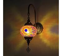 HXFFXHF (10 Couleurs Applique Murale Turque Marocaine Lampe Murale en mosaïque de Verre Lampe Murale 1 Lampe Lanterne Murale pour la décoration de la Maison Salle à Manger café Bar allée Couloir, A