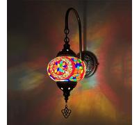 HXFFXHF (10 Couleurs Applique Murale Turque Marocaine Lampe Murale en mosaïque de Verre Lampe Murale 1 Lampe Lanterne Murale pour la décoration de la Maison Salle à Manger café Bar allée Couloir, A