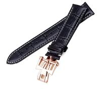 HXFFXHF 19 mm 20 mm 21 mm 22 mm Band de montre en cuir authentique pour Vacheron Constantin Patrimony VC Men and Women Black Brown Cowhide Sobre (Couleur: Brown White Silver, Taille: 19 mm)