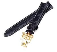 HXFFXHF 19 mm 20 mm 21 mm 22 mm Band de montre en cuir authentique pour Vacheron Constantin Patrimony VC Men and Women Black Brown Cowhide Sobre (Couleur: Brown White Silver, Taille: 19 mm)