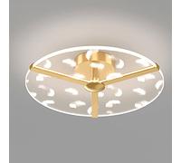 HXFFXHF 22W / 30W Simple Modern Iron Plafond Lampe Feather Ins Net Red Personalité Daylight Bought Round Ultra-Thin Panel Light Creative Romantic Study LED Chandelier (Tricolor Light 45 * 8cm)