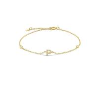 HXFFXHF 26 lettres initiales alphabet monogramme Nom d'or Bracelet Crystal CZ Zircon Bijoux à la mode 18cm