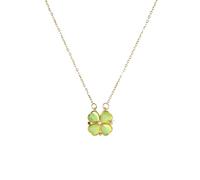 HXFFXHF 925 Collier de feuilles vertes en argent sterling pour les femmes Girls Green en couches de feuille de feuille de feuilles