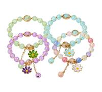 HXFFXHF Accessoires Filles 4pcs Bracelets en Cristal de Tournesol Chaîne de Main pour Le Poignet délicat