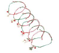 HXFFXHF Accessoires Filles 6PCS Charmes de Noël Bracelet Festival Bijoux de Poignet avec adorables pendentifs de Noël