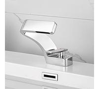 HXFFXHF ACLIPS Kitchen Sink Mixer Taps Fauce de robinet à poignée Single Robinets de salle de bain, robinets d'évier à eau froide chaude, robinets noirs monomotés montés à pont compatible avec la