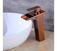 HXFFXHF Aclips LED Robinet Température de Bassin contrôlé Faucet LED Crie Tap d'eau Or/Noir/Chrome Waterfall Faucet Robinets de Salle de Bain (Couleur: Néron) Robinet d'évier de Cuisine