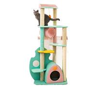 HXFFXHF Arbre à Chat pour Grand Chat, Joli Chat grimpant, Grand Cadre, Tour d'arbre à Chat avec griffoir recouvert de sisal, condo Confortable, perchoirs en Peluche et balles Douces, Vision du Chat