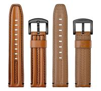 HXFFXHF Band de montée en cuir 20 mm 22 mm Cow Hide Watch Strap Brotte Bandle de gueule Braveur Brown Black (20 mm)