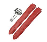 HXFFXHF Band de montre en cuir authentique 14 mm 16 mm 18 mm 20 mm 22 mm pour Ballon Bleu de Convex Type Colorful Calfskin Watch Strap (couleur: rouge, taille: 16 mm)
