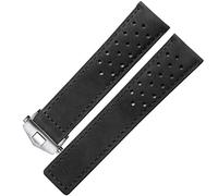HXFFXHF Band de montre en cuir authentique pour le sangle de montre Heuer avec boucle pliante 20 mm 22 mm Bande de leathr de vache marron gris (couleur: gris noir, taille: 20 mm)