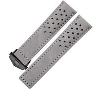 HXFFXHF Band de montre en cuir authentique pour le sangle de montre Heuer avec boucle pliante 20 mm 22 mm Bande de leathr de vache marron gris (couleur: gris noir, taille: 20 mm)