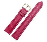 HXFFXHF Bandoues de Montre de Remplacement 12/13/14/15/16/17/18/19/21/21/22/23/23/24 mm Bambou à Grains de Bambou à Grains de Vache avec Boucle de Broche en Or (Rouge, 13 mm)