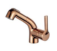 HXFFXHF Basin Bassin Tap avec Pull-Out Spray Taps de Salle de Bain Hot and Cold 2 Modes de Sortie d'eau en Laiton Robinette de lavabo de Salle de Bain en Laiton Faucet-Golden (Or Rose)