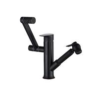 HXFFXHF Bassin Noir/Chrome Creative Tap Brackaged Salle de Bain Sortir Le mélangeur d'évier d'eau Robinet en Laiton avec aérographe