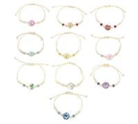 HXFFXHF Bijoux pour Filles 10pcs Bracelets de chaîne de Poignet Ethnique Faits à la Main Conception d'arbres pour Femmes pour superposer et Accessoires de Bijoux empilables