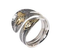 HXFFXHF Boucles d'oreilles pour Femmes à Anneaux réglables, S925 Sterling Metal Retro Creative Leaf Butterfly Charme réglable Open Tai-Tail Ring Finger Joint Toe Bank Jewelry pour Les Femmes M?