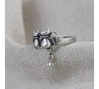 HXFFXHF Boucles d'oreilles pour Femmes Anneau réglable Femmes, S925 Sterling Metal Retro Animal de Chat en détresse Mignon Ajustement réglable Open Anneau de Queue