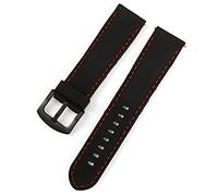 HXFFXHF Bracelet de montre de sport en caoutchouc avec boucle en acier inoxydable pour homme et femme - 18 mm, 20 mm, 22 mm, 24 mm (noir 2,20 mm), 18mm