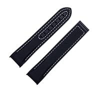 HXFFXHF Bracelet de montre en caoutchouc nylon de 20 mm et 22 mm pour bracelet Omega SEAMASTER Planet Ocean Fermoir déployant Accessoires de bracelet Chaîne (couleur : noir rouge, taille : boucle