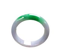HXFFXHF Bracelet en jade, bracelet à mi-blanc et mi-vert fleur flottante en jade bracelet, dames, pour la famille ou l'ami, avec boîte de bijoux, 52-64 mm, 60 mm, 62 mm