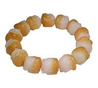 HXFFXHF Bracelet Panzhu, Rosaire Bouddhiste, Perles de Chapelet, Bracelet de Racine Bodhi Blanc Naturel sculpté de Lion de Style Chinois pour Les Couples et Les Bijoux de Bijoux pour Hommes et Femmes