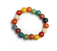 HXFFXHF Bracelets en céramique élastique coloré Bracelets Bracelet à main le bracelet rétro fait à la main