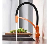 HXFFXHF Bronze Noir Traction vers Le Bas de la Cuisine Robinet de Cuisine Pont monté sur la Salle de Bain Chaude et Froide mélangeur de Cuisine en Laiton avec Un Support Noir (Bronze Noir)