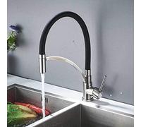 HXFFXHF Bronze Noir Traction vers Le Bas de la Cuisine Robinet de Cuisine Pont monté sur la Salle de Bain Chaude et Froide mélangeur de Cuisine en Laiton avec Un Support Noir (Bronze Noir)