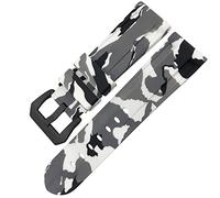 HXFFXHF Butfly Clasm Rubber Watch Band 24 mm 26 mm pour panerai Luminor Submersible Silicone Sport Watch Strap (Couleur: Camo Ylw Black 2, taille: 24 mm)