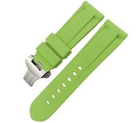 HXFFXHF Butfly Clasm Rubber Watch Band 24 mm 26 mm pour panerai Luminor Submersible Silicone Sport Watch Strap (Couleur: Camo Ylw Black 2, taille: 24 mm)