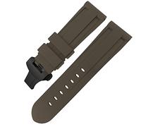 HXFFXHF Butfly Clasm Rubber Watch Band 24 mm 26 mm pour panerai Luminor Submersible Silicone Sport Watch Strap (Couleur: Camo Ylw Black 2, taille: 24 mm)