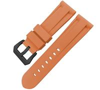 HXFFXHF Butfly Clasm Rubber Watch Band 24 mm 26 mm pour panerai Luminor Submersible Silicone Sport Watch Strap (Couleur: Camo Ylw Black 2, taille: 24 mm)