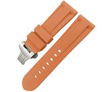 HXFFXHF Butfly Clasm Rubber Watch Band 24 mm 26 mm pour panerai Luminor Submersible Silicone Sport Watch Strap (Couleur: Camo Ylw Black 2, taille: 24 mm)