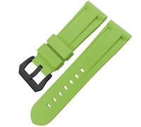 HXFFXHF Butfly Clasm Rubber Watch Band 24 mm 26 mm pour panerai Luminor Submersible Silicone Sport Watch Strap (Couleur: Camo Ylw Black 2, taille: 24 mm)