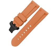HXFFXHF Butfly Clasm Rubber Watch Band 24 mm 26 mm pour panerai Luminor Submersible Silicone Sport Watch Strap (Couleur: Camo Ylw Black 2, taille: 24 mm)