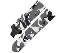 HXFFXHF Butfly Clasm Rubber Watch Band 24 mm 26 mm pour panerai Luminor Submersible Silicone Sport Watch Strap (Couleur: Camo Ylw Black 2, taille: 24 mm)