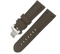 HXFFXHF Butfly Clasm Rubber Watch Band 24 mm 26 mm pour panerai Luminor Submersible Silicone Sport Watch Strap (Couleur: Camo Ylw Black 2, taille: 24 mm)