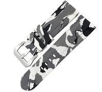 HXFFXHF Butfly Clasm Rubber Watch Band 24 mm 26 mm pour panerai Luminor Submersible Silicone Sport Watch Strap (Couleur: Camo Ylw Black 2, taille: 24 mm)