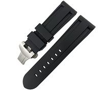 HXFFXHF Butfly Clasm Rubber Watch Band 24 mm 26 mm pour panerai Luminor Submersible Silicone Sport Watch Strap (Couleur: Camo Ylw Black 2, taille: 24 mm)