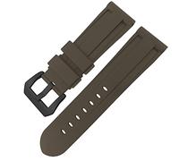 HXFFXHF Butfly Clasm Rubber Watch Band 24 mm 26 mm pour panerai Luminor Submersible Silicone Sport Watch Strap (Couleur: Camo Ylw Black 2, taille: 24 mm)