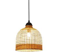 HXFFXHF Chandelier Asie du Sud-Est Bamboo Art Mesh Grille Small Lantern Ambient Light Single Head E27 Pendant Plafond Light Light Alimeure de la Lampe de Suspension du Salon