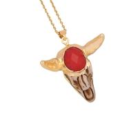 HXFFXHF Collier de crâne pour hommes femmes boho animal tête pendentif collier tempérament animal crâne pendent bohème bijoux memento mori collier pirate médaillon