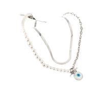 HXFFXHF Collier mauvais œil pour femmes et personnes - Pendentif mauvais œil - En argent sterling 925 - Collier mauvais œil - Collier ras du cou, A, A