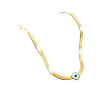 HXFFXHF Collier mauvais œil pour femmes et personnes - Pendentif mauvais œil - En argent sterling 925 - Collier mauvais œil - Collier ras du cou, A, A