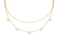 HXFFXHF Collier Star of David pour femmes hommes, 925 Sterling Silver Star of David Pendant, chaîne hexagramme à double couche, collier d'étoile juif pour femmes, star du collier David pour